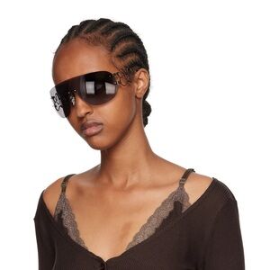 TD Kent Vaillant Studio Collaboration Silver & Brown Piscine Shield Sunglasses